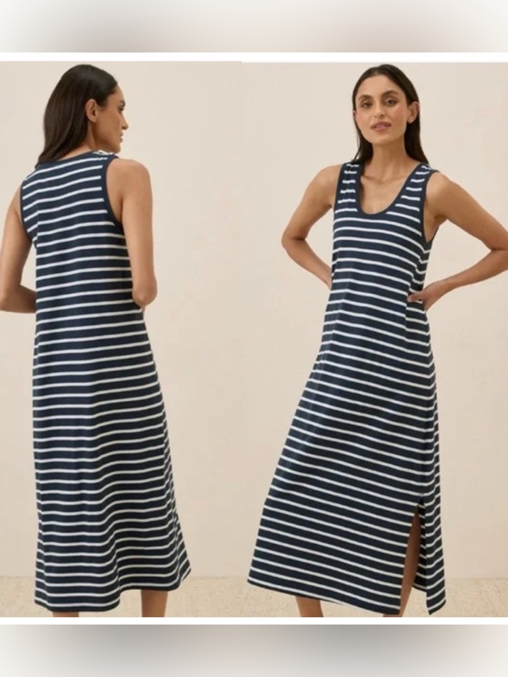 Pact Striped Cotton Maxi Dress